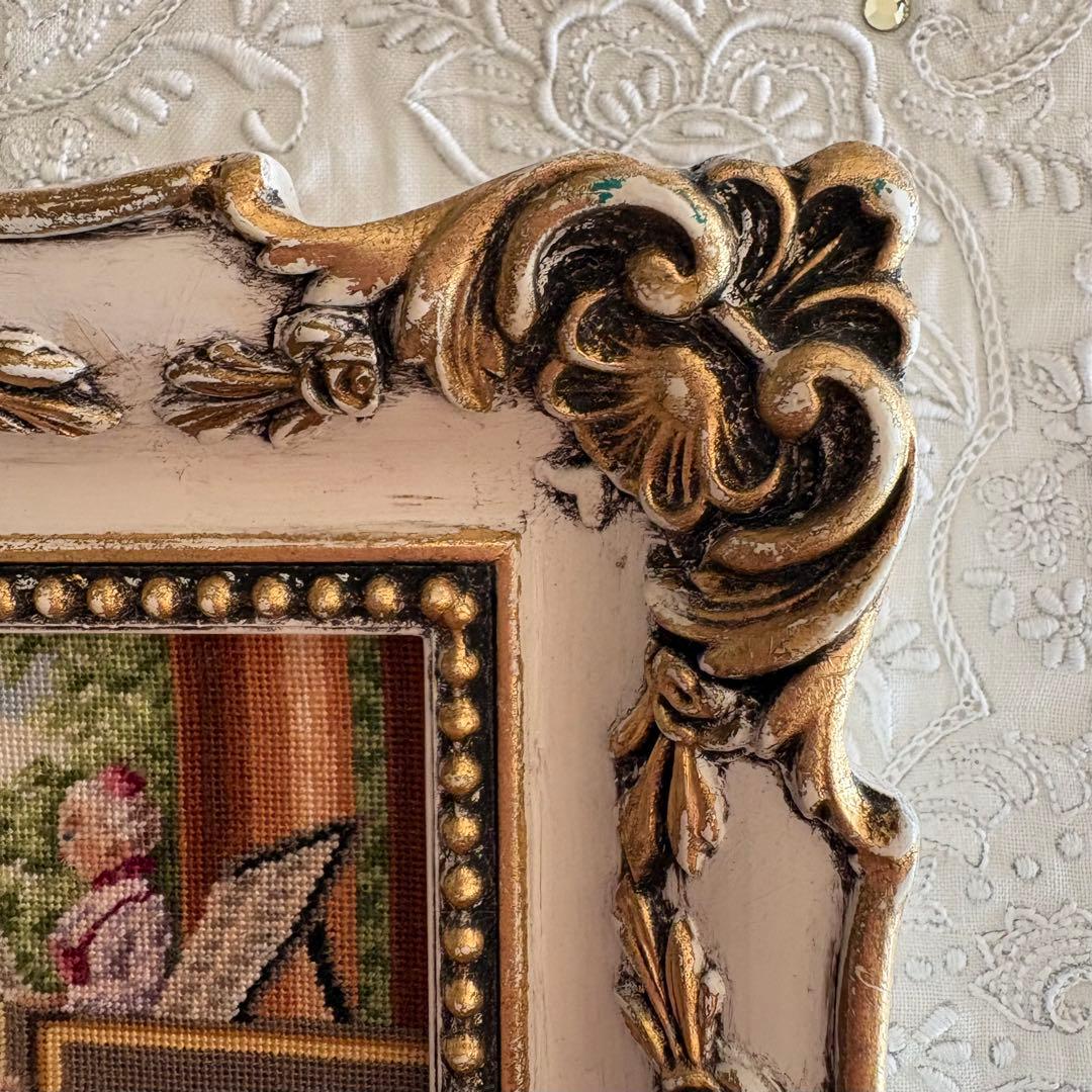 プチポアン刺繍　額　フレーム　オーストリア製