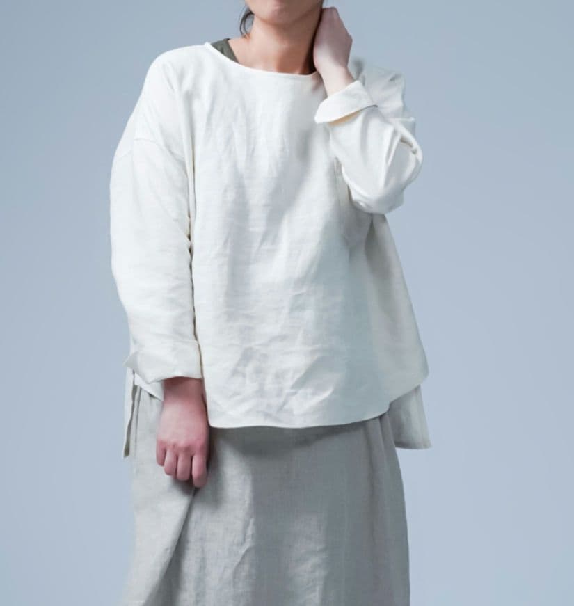 wafu.リネントップス ポケット付き ゆるT