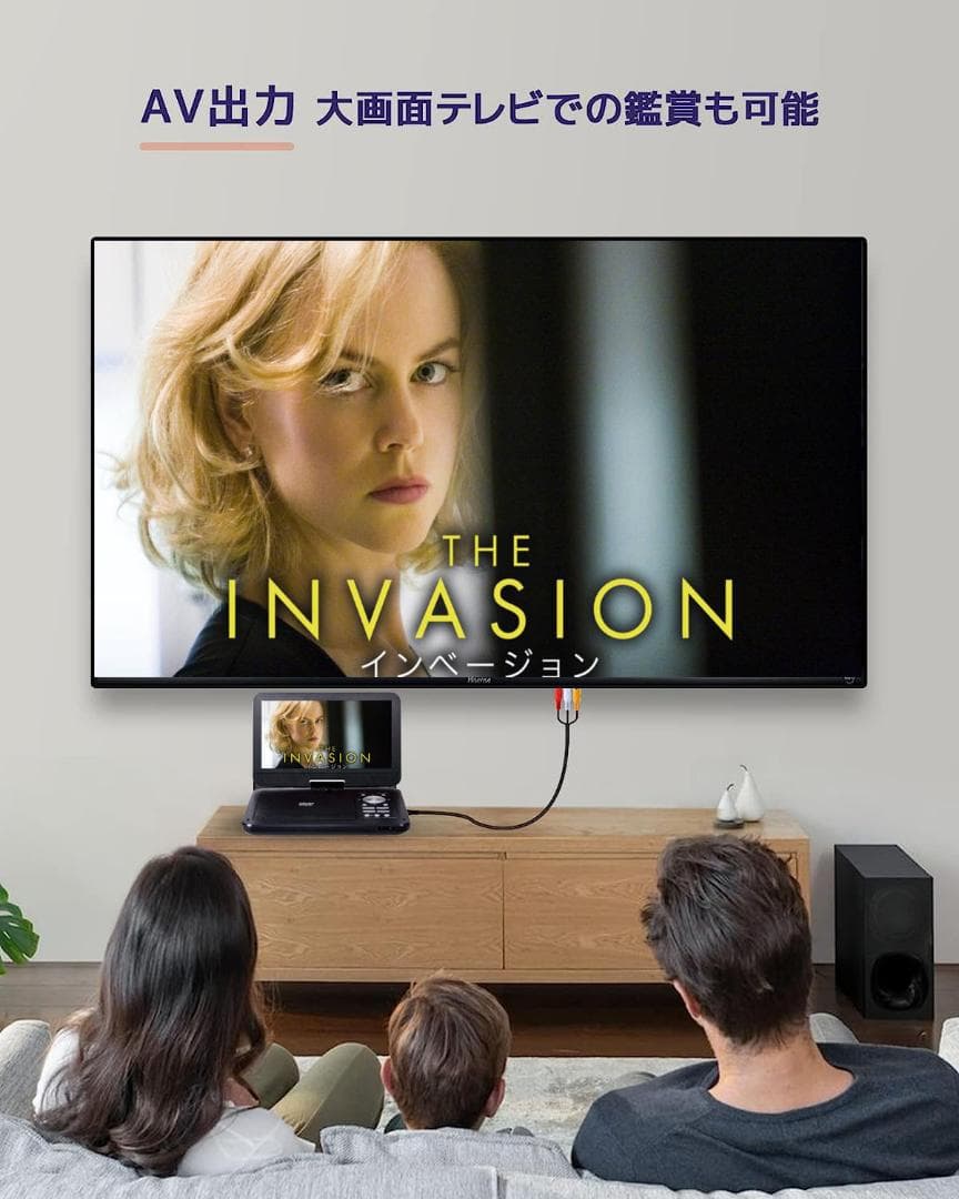 INTENAVI 12.6型 DVDポータブル大画面CPRM対応リージョンフリー