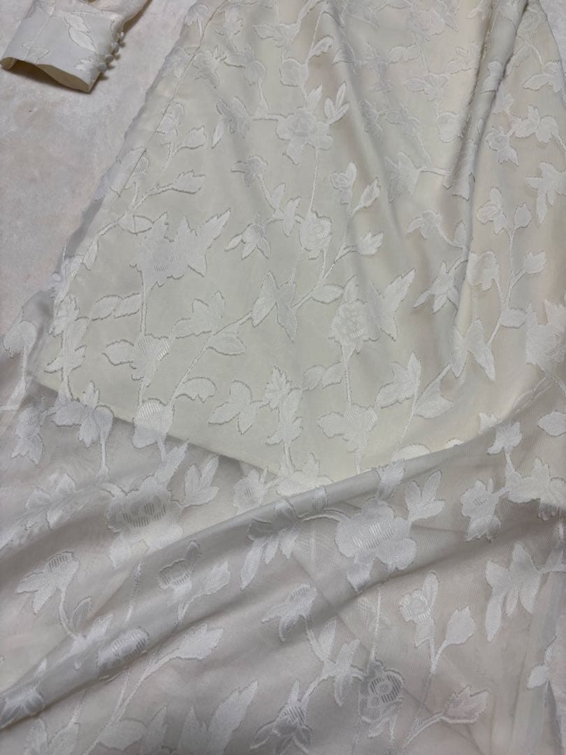 トップス Eaphi leaf jacquard sheer dress ivory