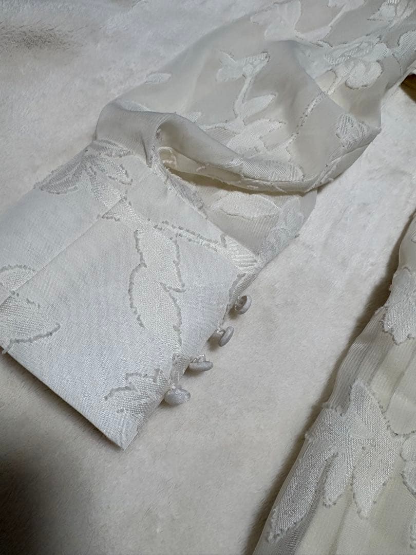 トップス Eaphi leaf jacquard sheer dress ivory