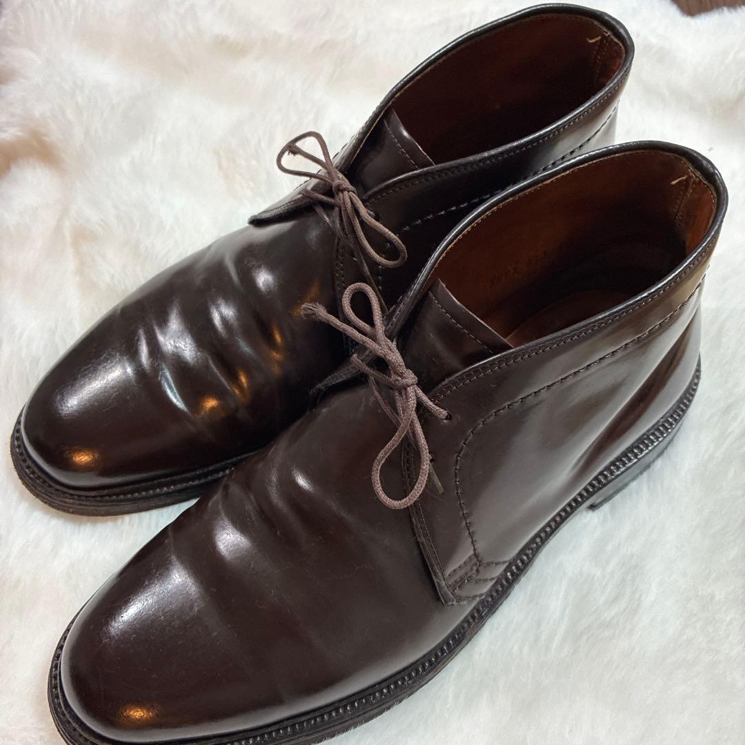 27cm オールデン　チャッカブーツ　バーガンディー　純正シューツリー、袋付き