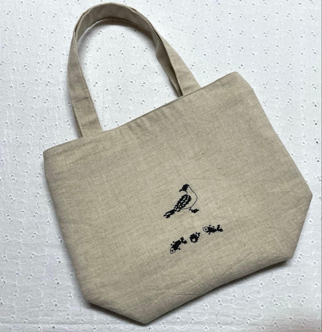 クロスステッチ 完成品 トートバッグ みつごちゃん サモイロフ オーダー 52