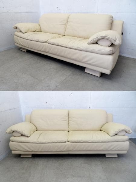 美品■総革■イタリア■IDC■Enzo Dambrosio■3人掛けソファ■