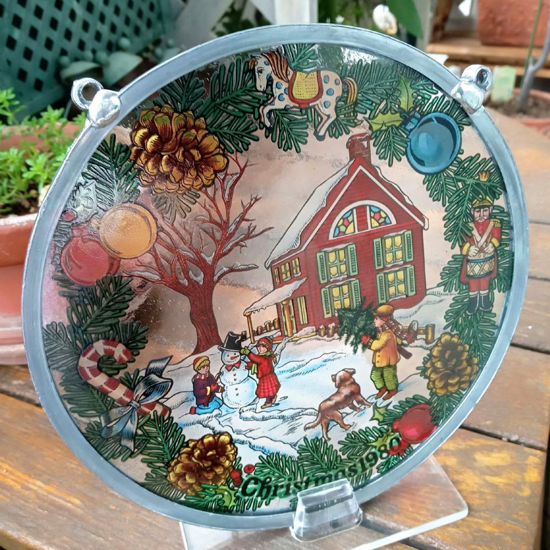 アメリカ ステンドグラスChristmas1980クリスマス グラスマスターズ社