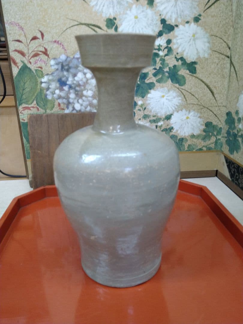 高麗青磁広口細首瓶 高麗時代前期 r5冬16