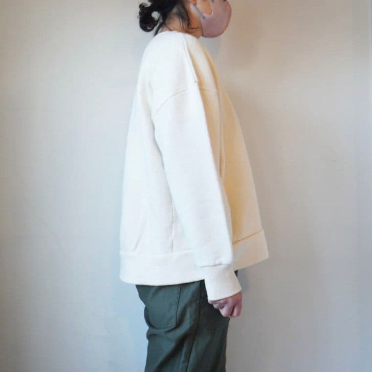 快晴堂 3飛び裏起毛 無地 Girl’sトレーナー 生成り 大きめ