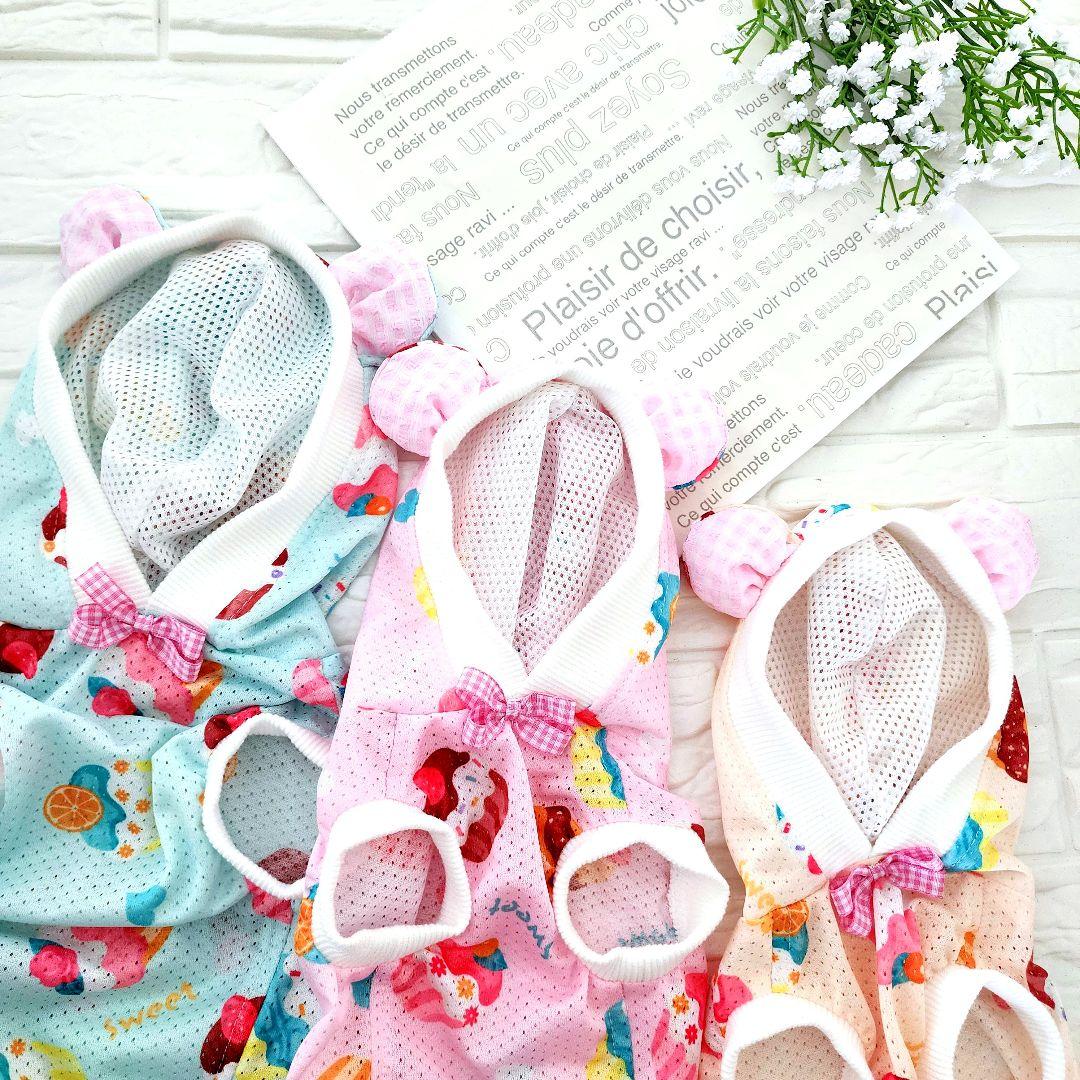 ♡♡ぷるぷる♡♡様❤️ティアードキャミ♡くま耳フード♡ハンドメイド犬服