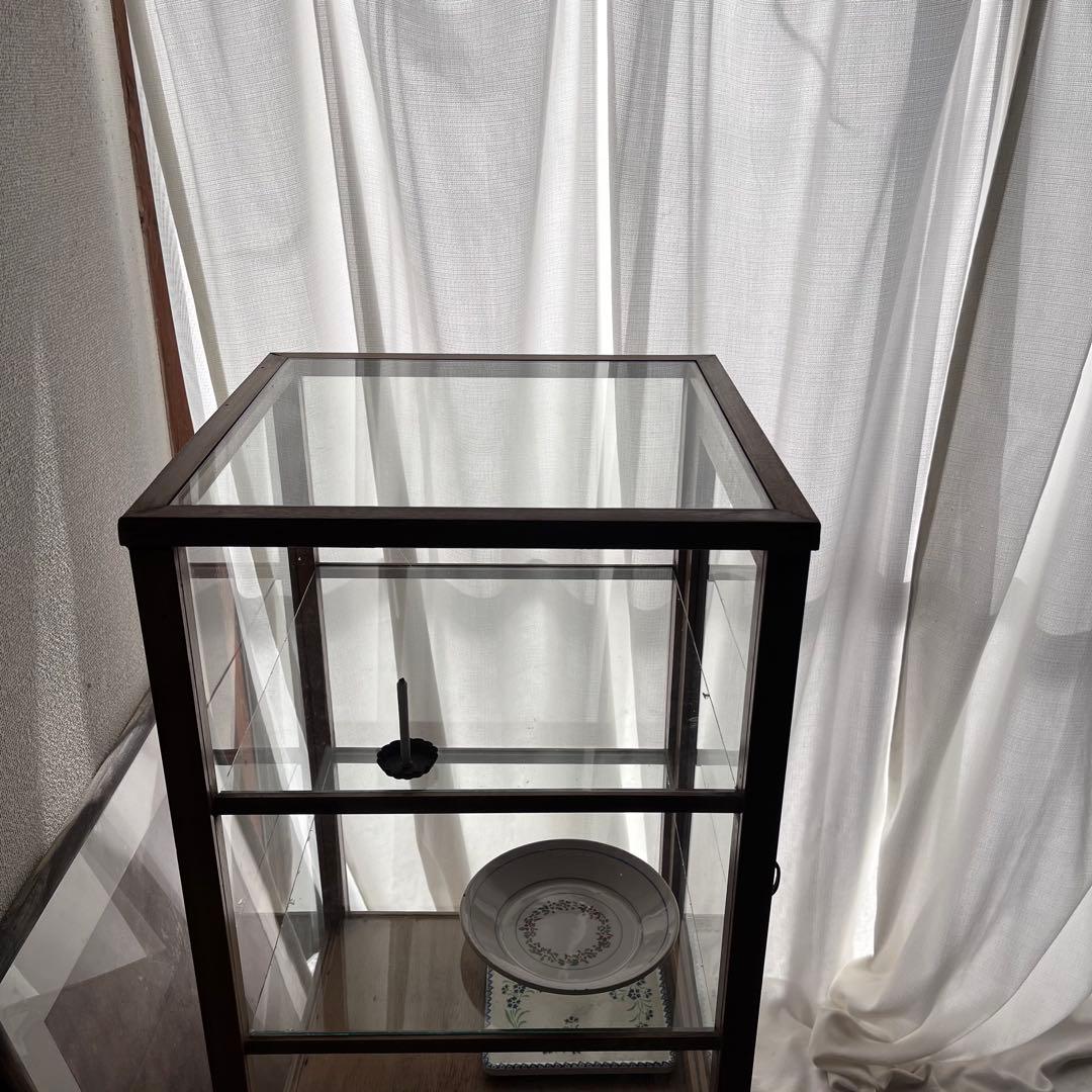 古家具 ガラスケース パンケース ショーケース 5面 アンティーク キャビネット