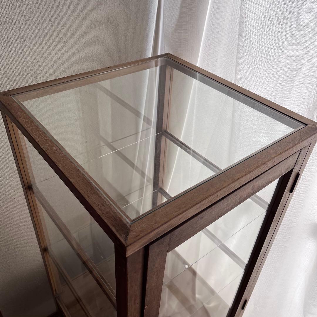 古家具 ガラスケース パンケース ショーケース 5面 アンティーク キャビネット