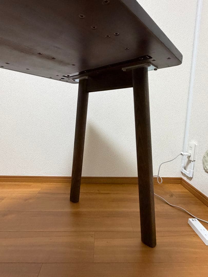 大塚家具ダークブラウン無垢製オフィスデスク 120cm