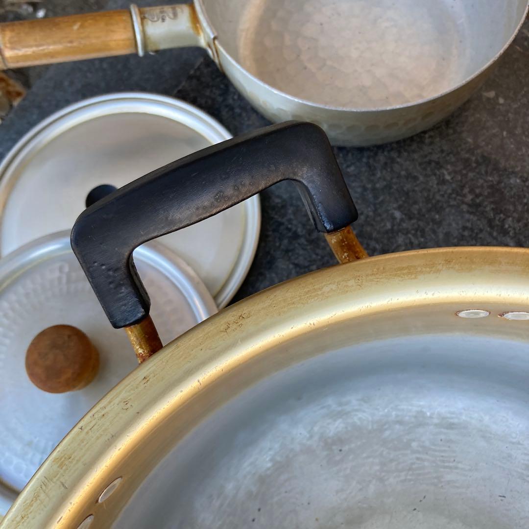 鍋セット 6点 金色と銀色いろいろ蓋のみあり