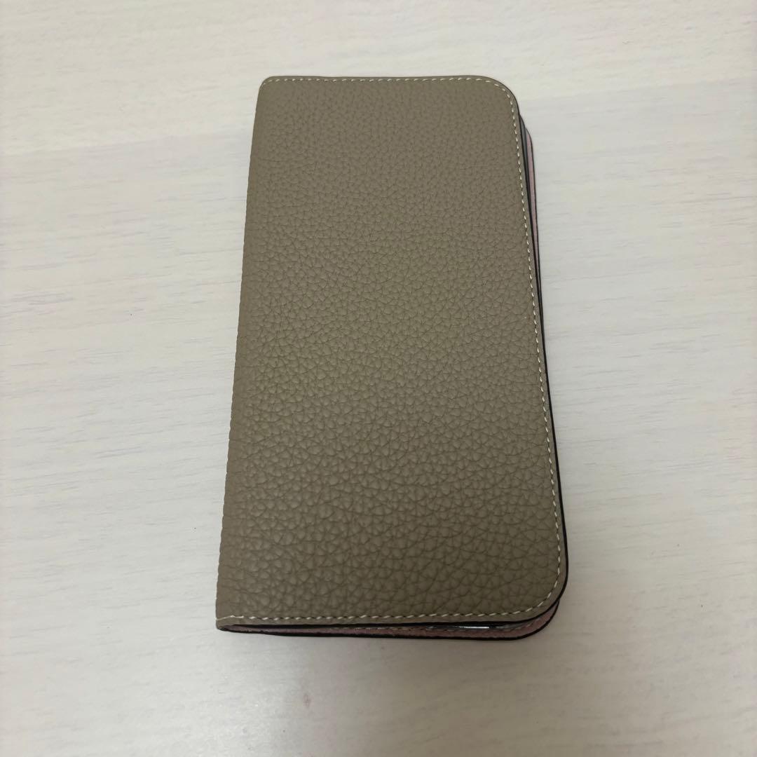 【超美品】BONAVENTURA iPhoneケース(グレージュ＋サクラ)