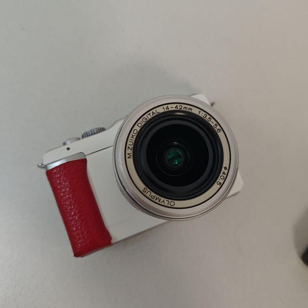 OLYMPUS PEN E-PL1 ホワイト 希少レッドグリップ レンズキット