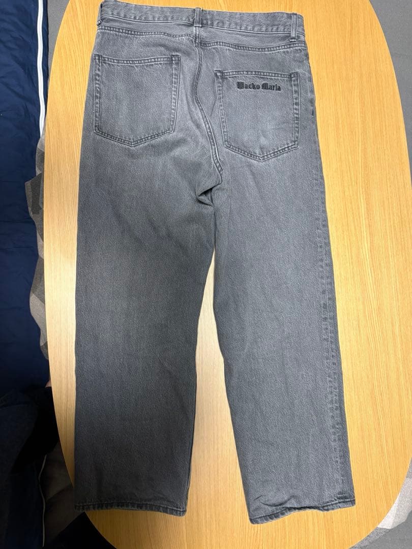 ワコマリア ウォッシュド デニム パンツ ブラック 24FW-WMP-PT01