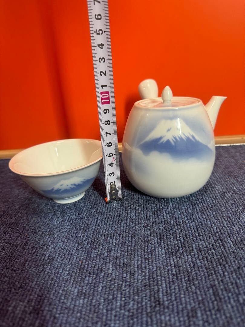 1836 深川製磁　富士山文　茶器セット　急須1客　湯呑5客