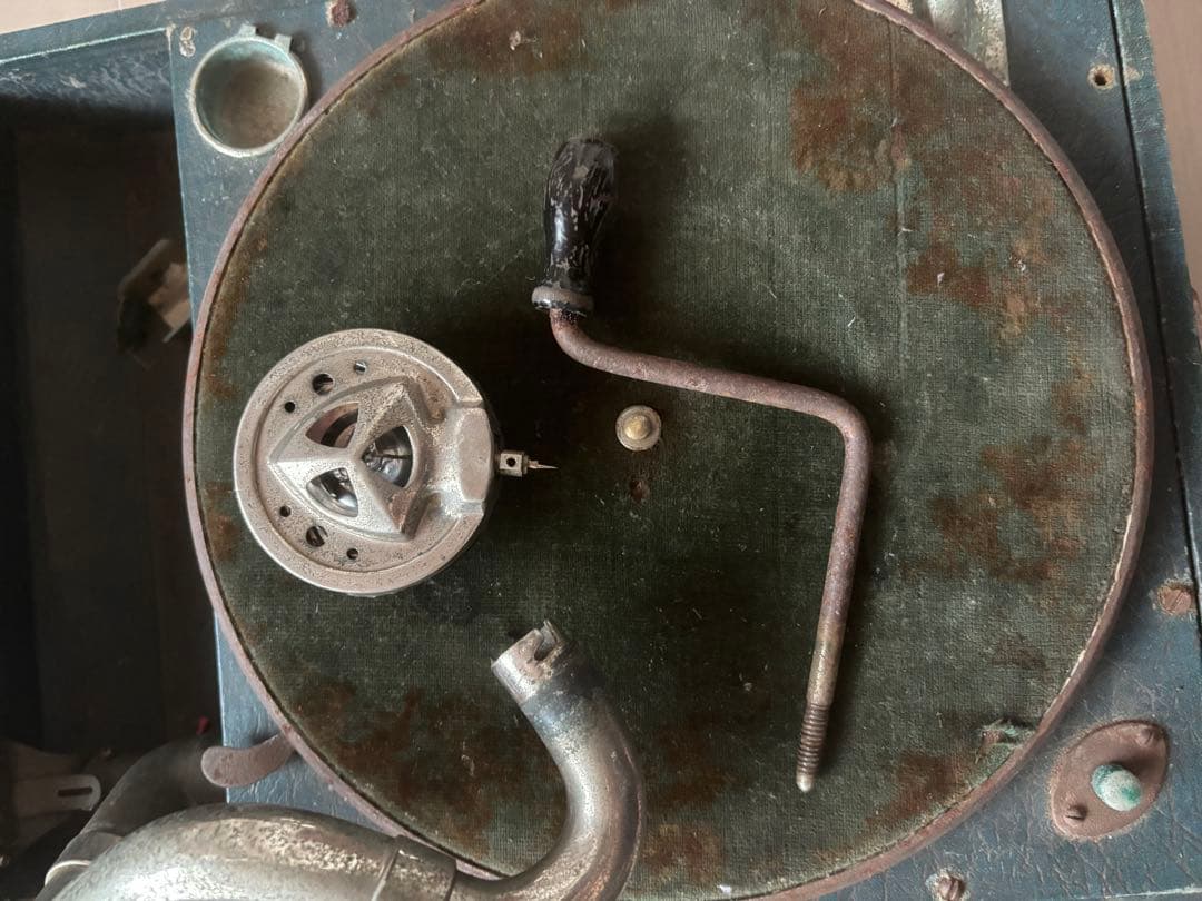 ビンテージ！昭和初期　ドイツ製　ポータブル　蓄音機　おまけあり