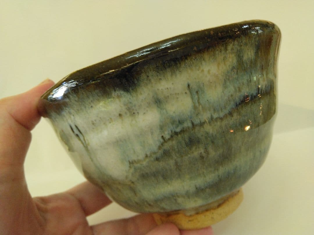 [未使用] 岡本研作 酒津焼 抹茶碗 / 六代目 / 皇室献上窯