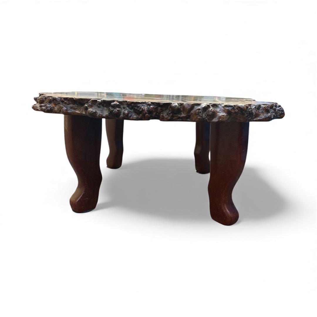 花梨瘤 瘤座卓 一枚板 瘤杢 天然木 カリン 　 -700-