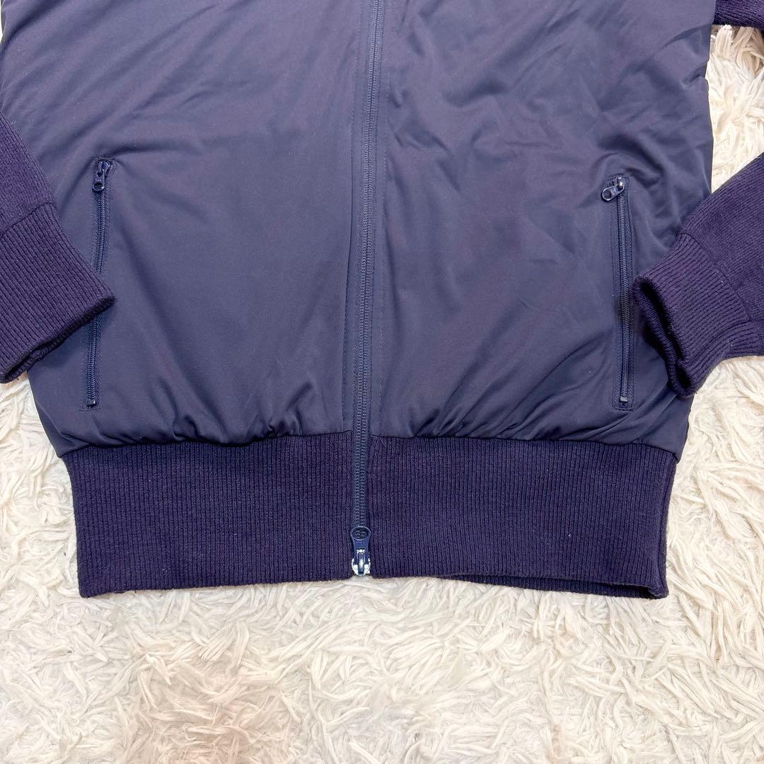 ビームスゴルフ　ニットジップ　ジャケット　シルク混　切替　中綿　ロゴ刺繍