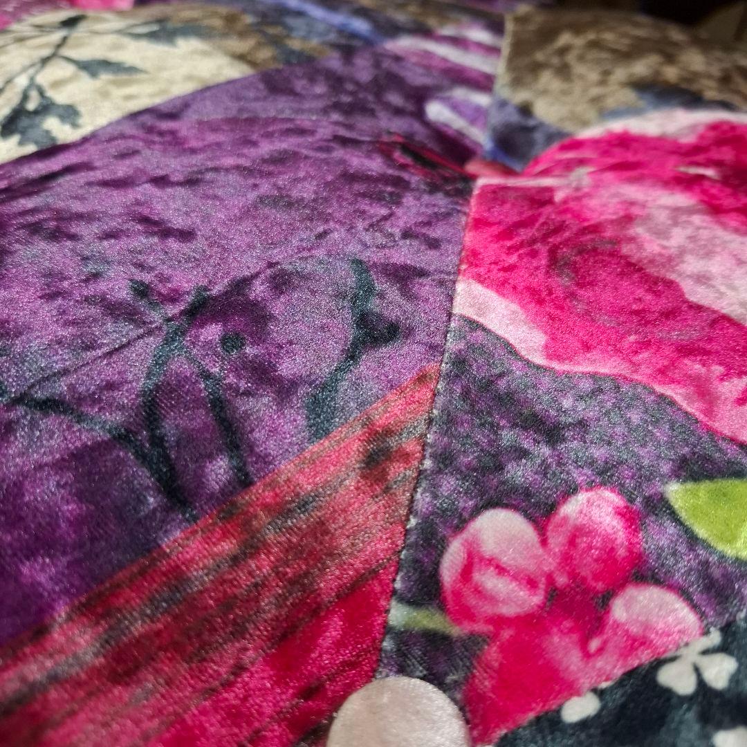 【1月17日までの出品】マルチカラー パッチワーク オットマンソファー　2人掛け