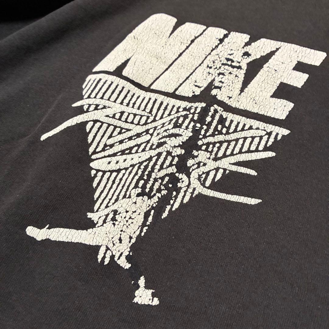 80S NIKE ヴィンテージ スウェット 半袖 XL相当 ブラック