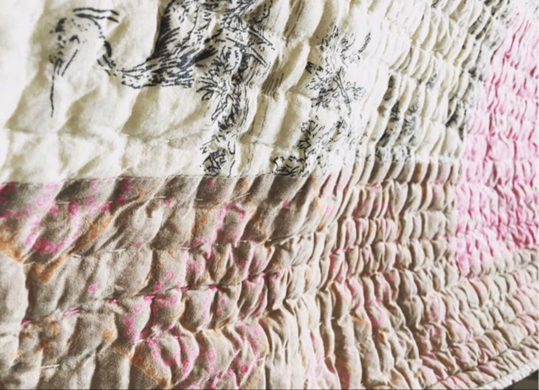 オンフィルダンディエンヌ フランス製 キルトカバー ラグ 花柄 フラワープリント