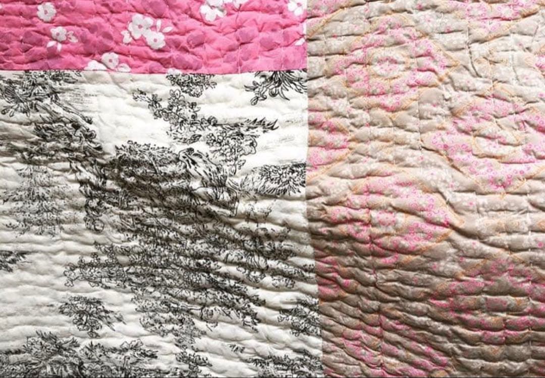 オンフィルダンディエンヌ フランス製 キルトカバー ラグ 花柄 フラワープリント