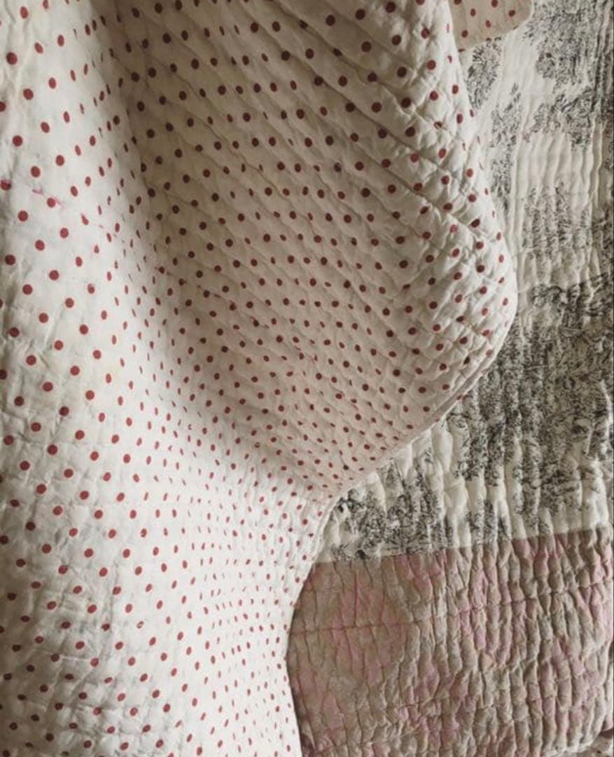 オンフィルダンディエンヌ フランス製 キルトカバー ラグ 花柄 フラワープリント