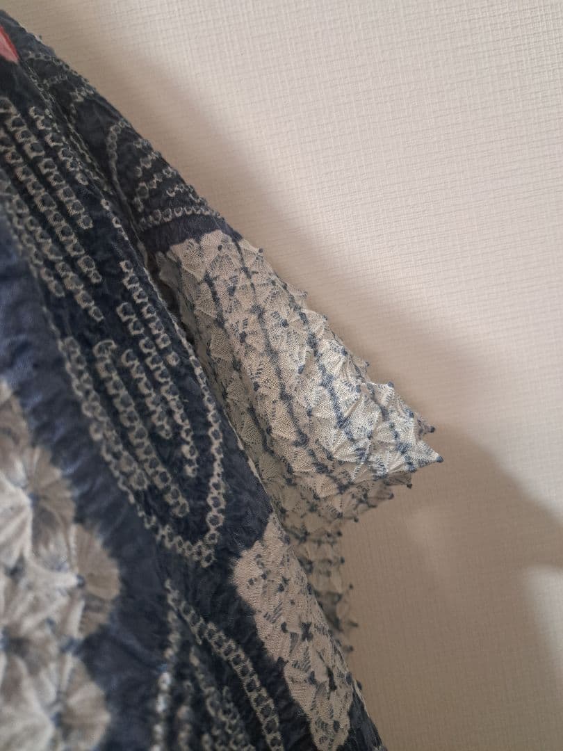有松絞り 浴衣 シボ良好 手縫い