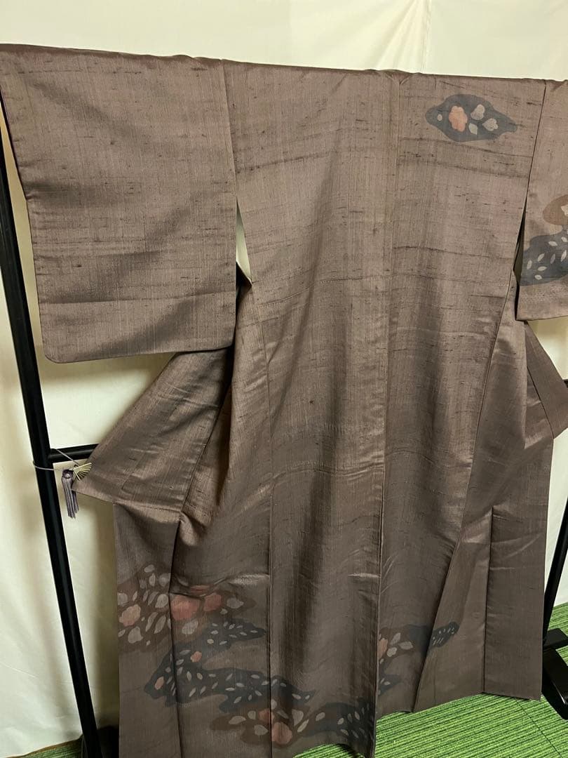 ☘️早い者勝ち☘️【国宝品】●しょうざん生紬●草木染●紬●着物