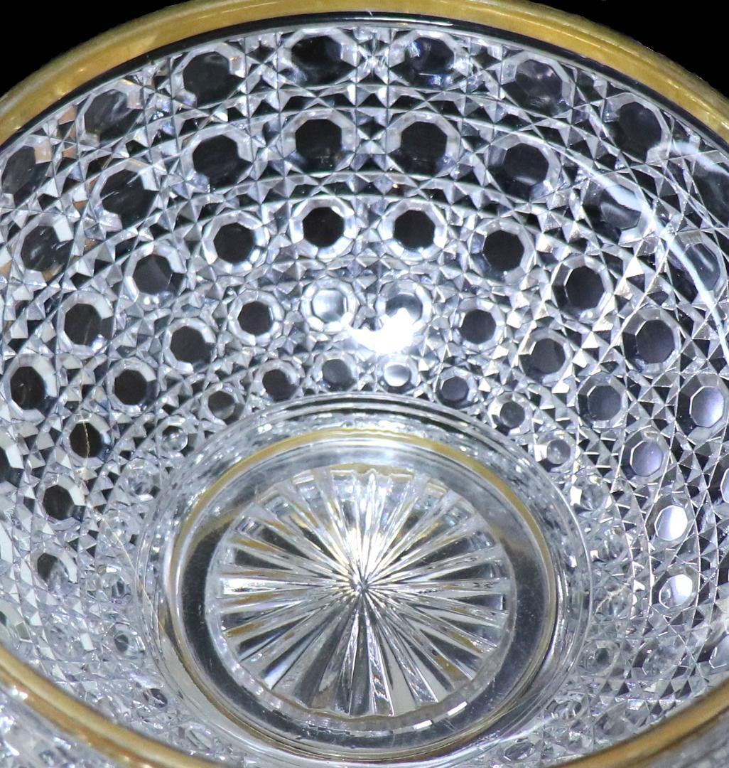 オールド・バカラ 美術館級1890年 特注品金縁大型鉢 ディアマン・ピエーリー