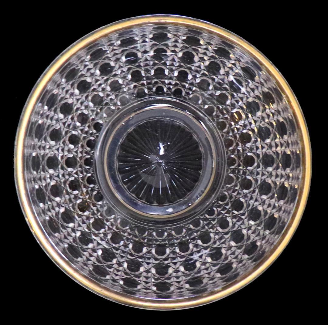 オールド・バカラ 美術館級1890年 特注品金縁大型鉢 ディアマン・ピエーリー