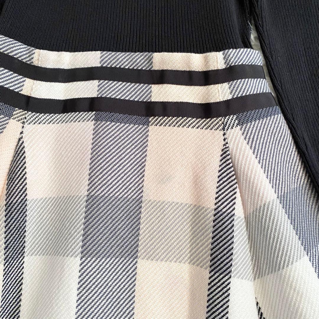 大人気✨ブルーレーベルクレストブリッジ ドッキングワンピース チェック ネイビー