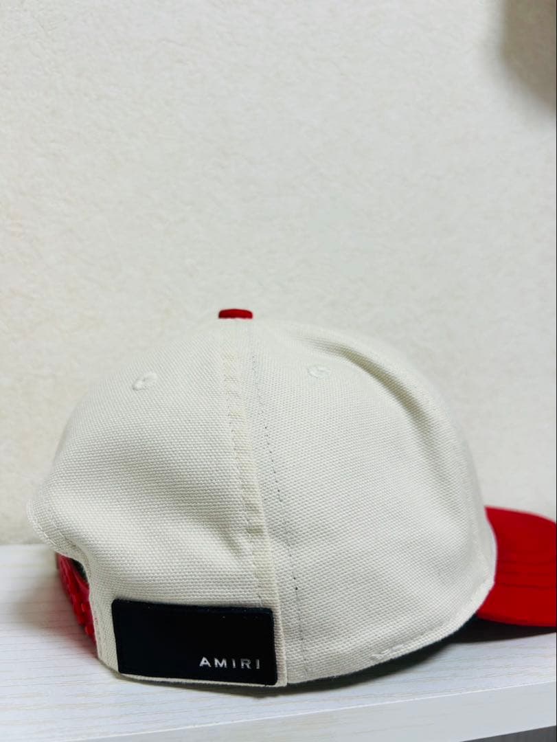 AMIRI ベースボールキャップ ホワイト/レッド