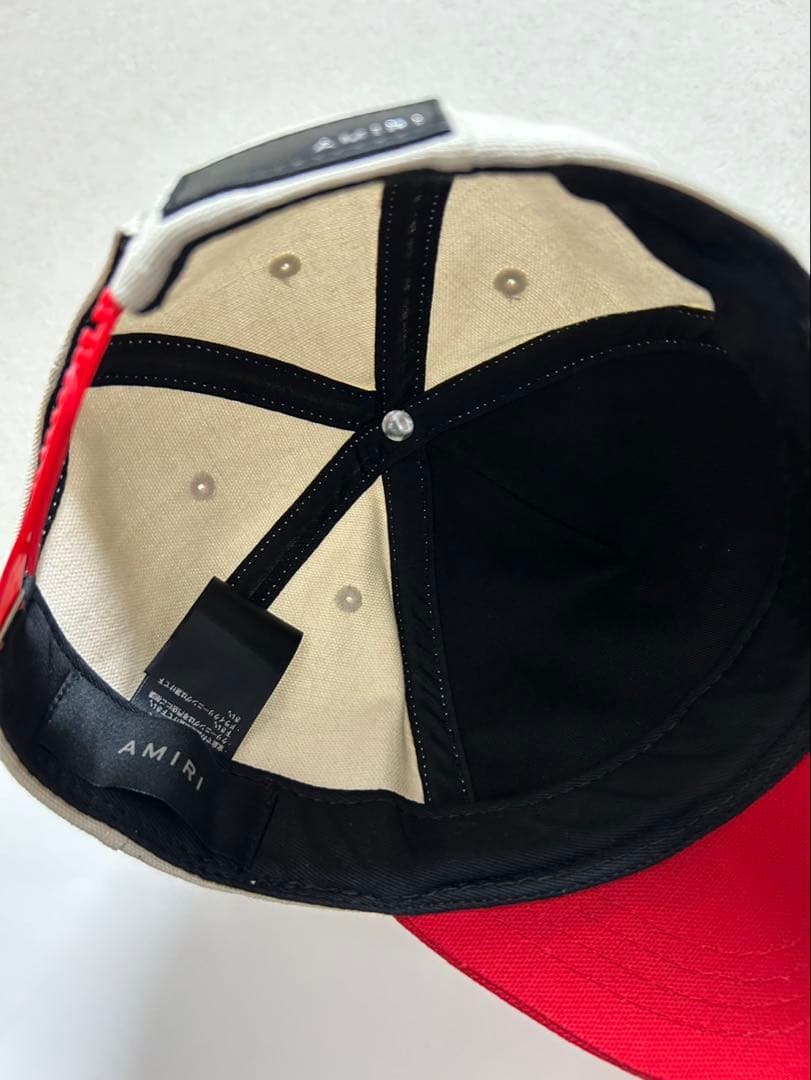 AMIRI ベースボールキャップ ホワイト/レッド