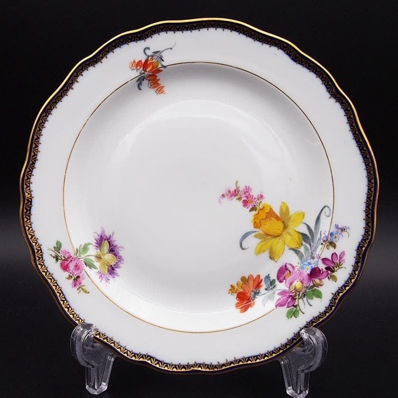 マイセン Aカンテ 金彩 コバルト プレート 20.5cm #1#2#3　3枚