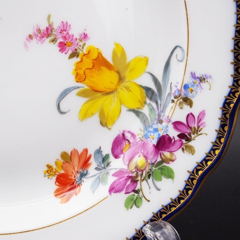 マイセン Aカンテ 金彩 コバルト プレート 20.5cm #1#2#3　3枚