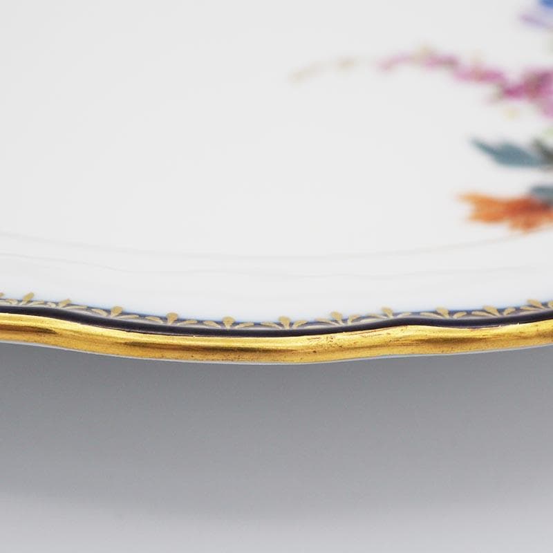 マイセン Aカンテ 金彩 コバルト プレート 20.5cm #1#2#3　3枚