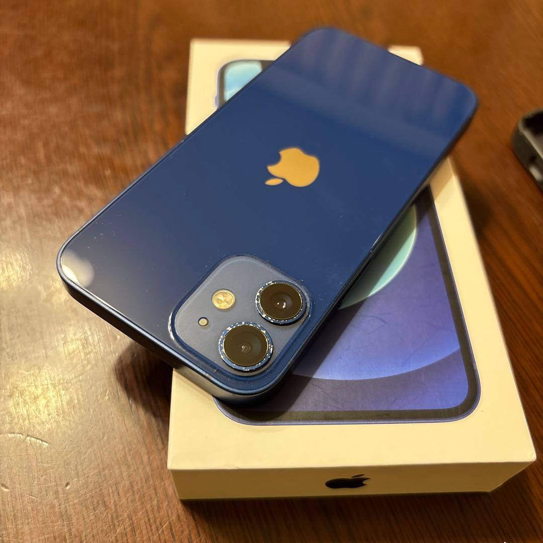 iPhone12mini 本体 128GBブルー カバー箱付き バッテリー76%