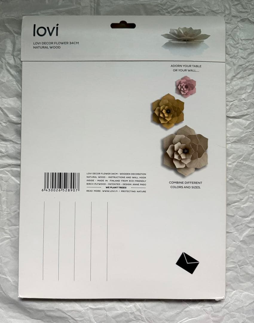 新品☆lovi ロヴィ デコフラワー 34㎝ 北欧インテリア 白樺 フィンランド