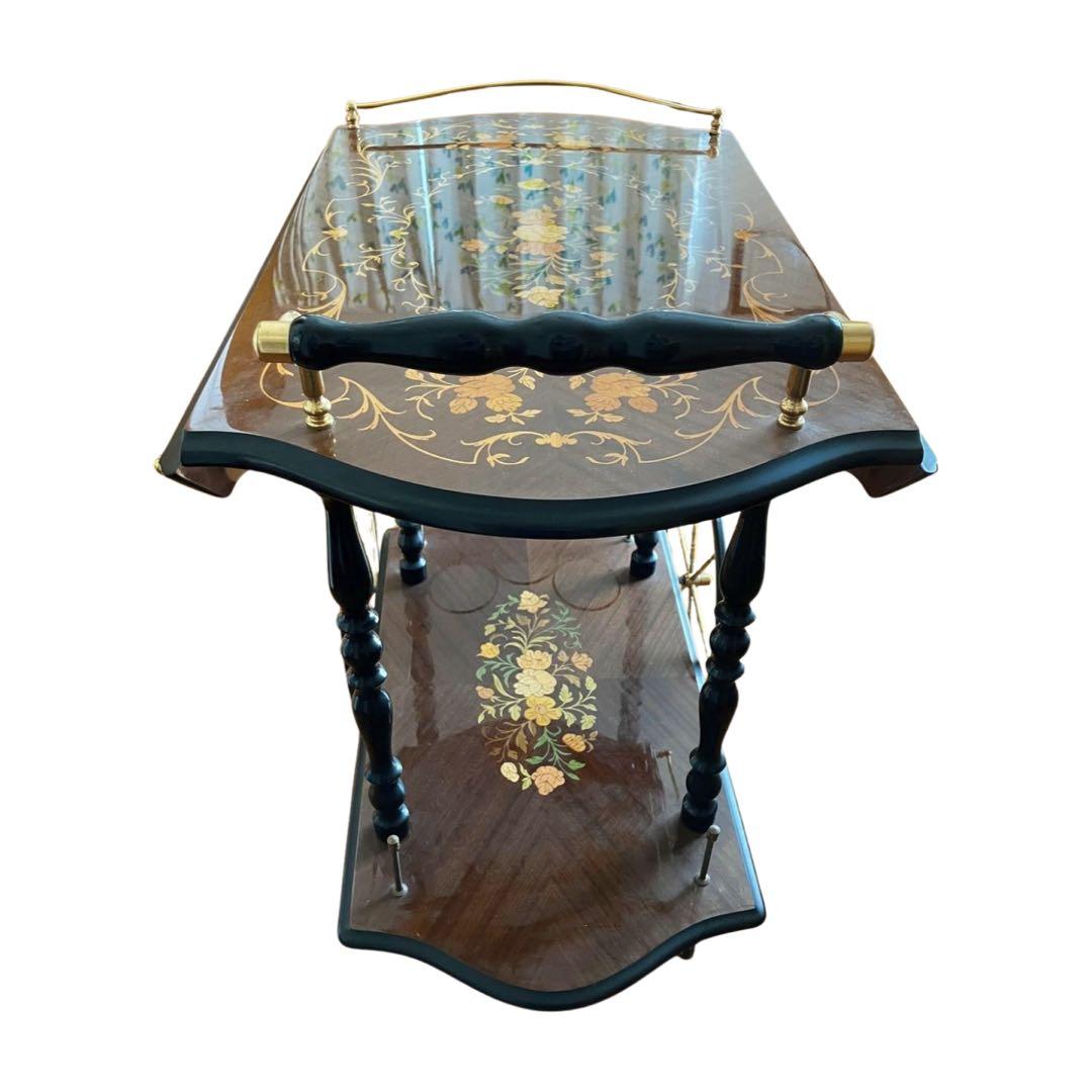 イタリア製 　キッチンワゴン　ワゴンテーブル　ワインラック3本可能