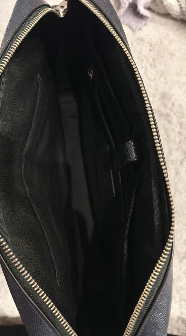 美品COACH 2WAYビジネスバッグ ネイビー ストラップ付き