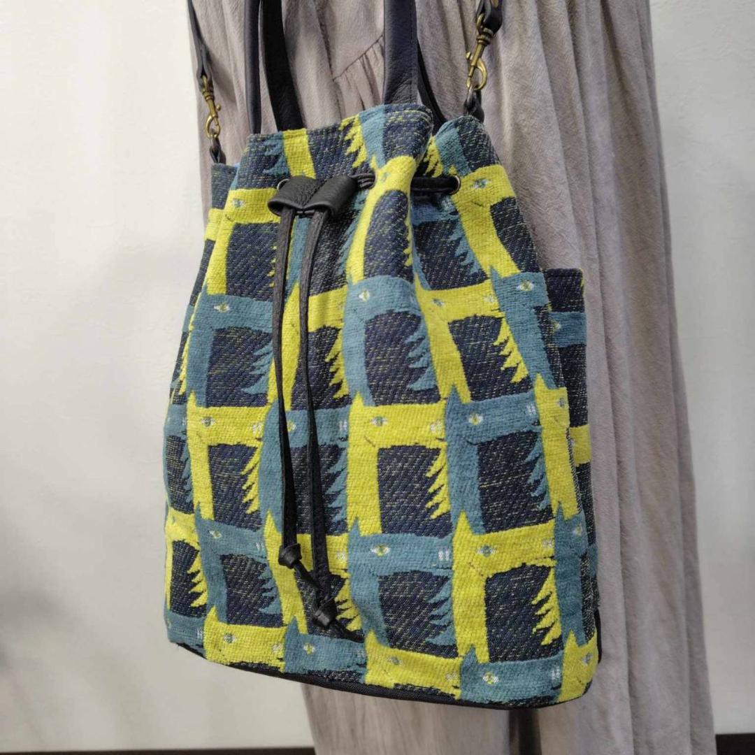 【ゆきんこ】/thoroughbredサラブレットネイビー/巾着Lサイズショル