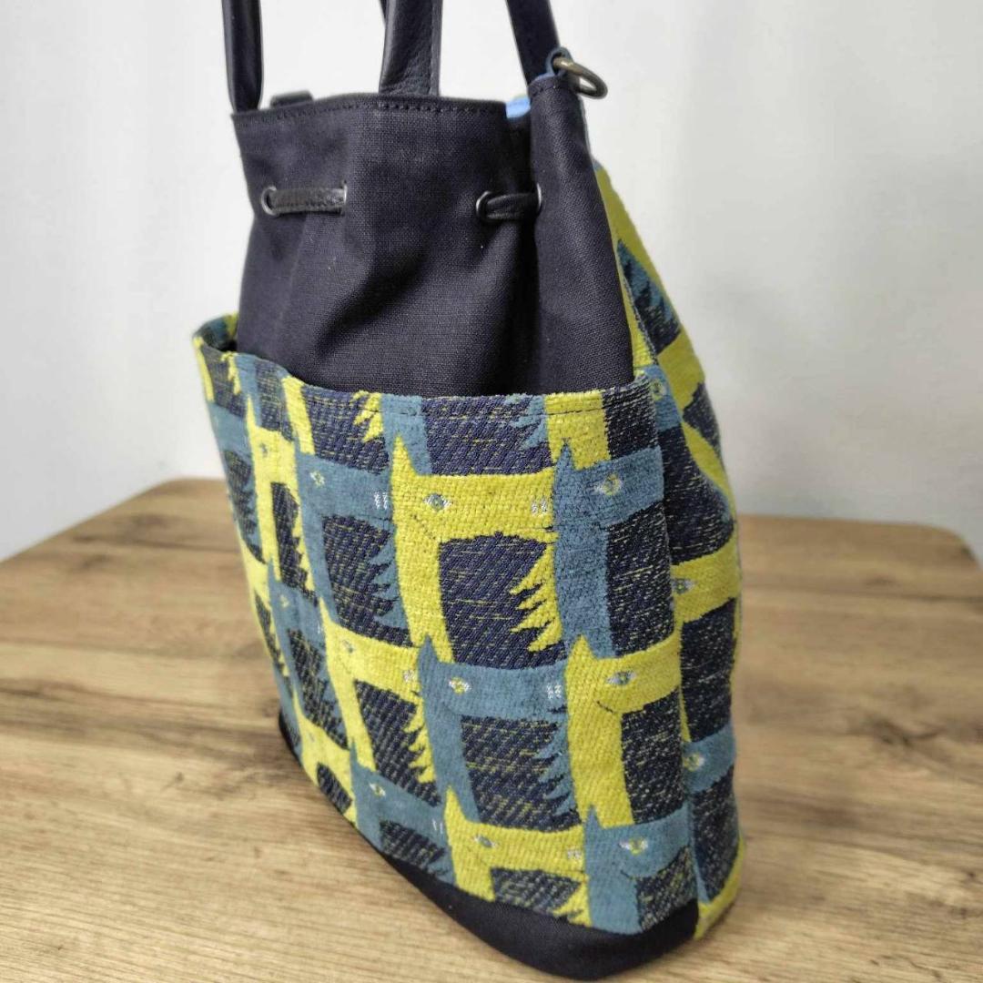 【ゆきんこ】/thoroughbredサラブレットネイビー/巾着Lサイズショル