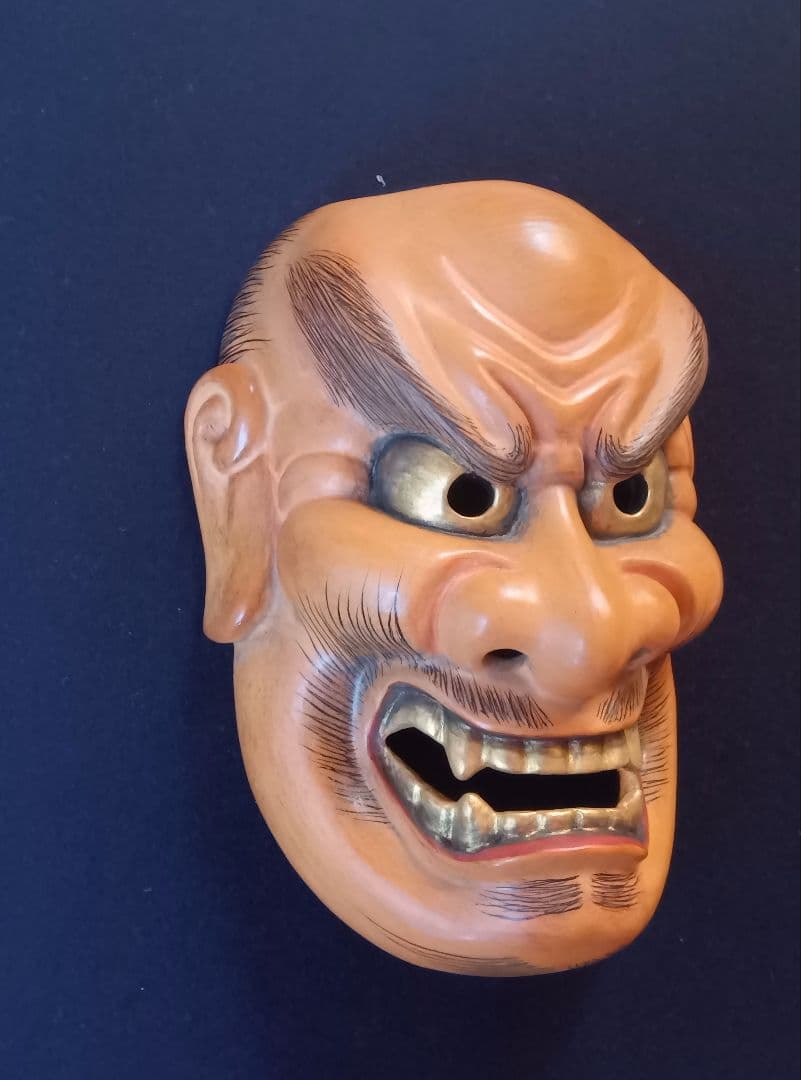 木彫り能面　しか見