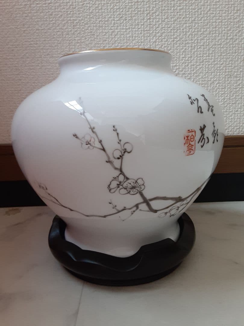 百木春夫作　高級磁器　限定版　桜花瓶皇室担当