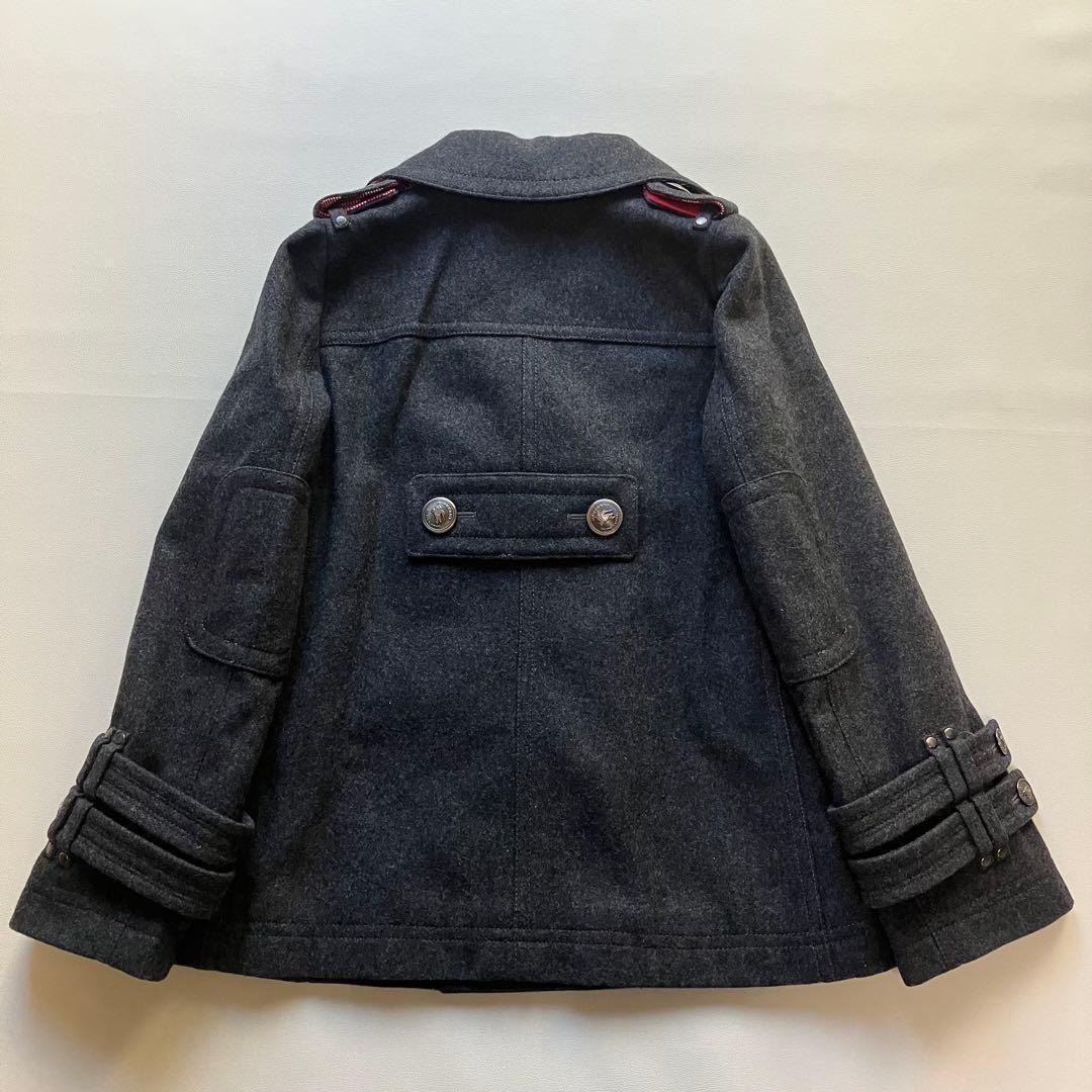 極美品 バーバリーブルーレーベル 銀ボタン Pコート ノバチェック 38
