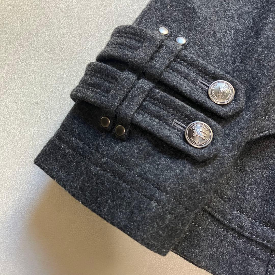 極美品 バーバリーブルーレーベル 銀ボタン Pコート ノバチェック 38