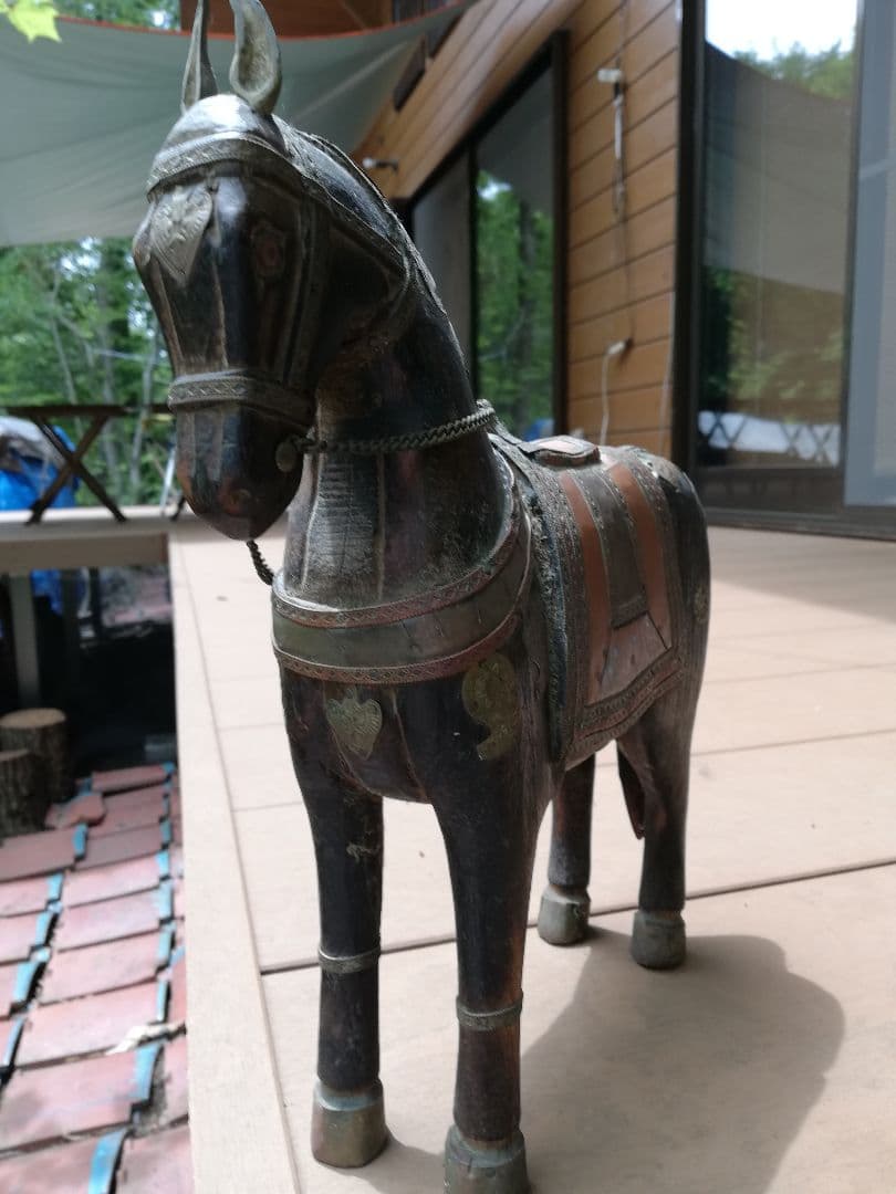 年代物(英国)木製装飾馬の工芸品